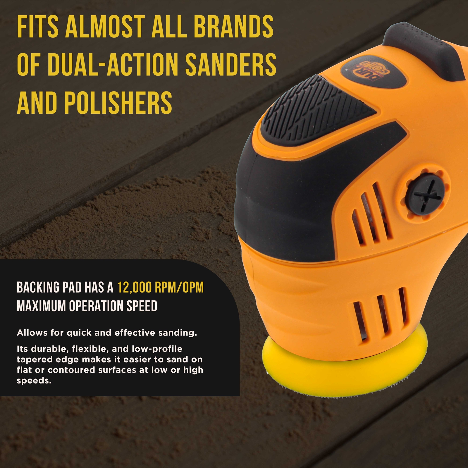 2 Dura-Gold 3" Hook & Loop DA Backing Plate Pads, Sanding Sander Polisher Pad