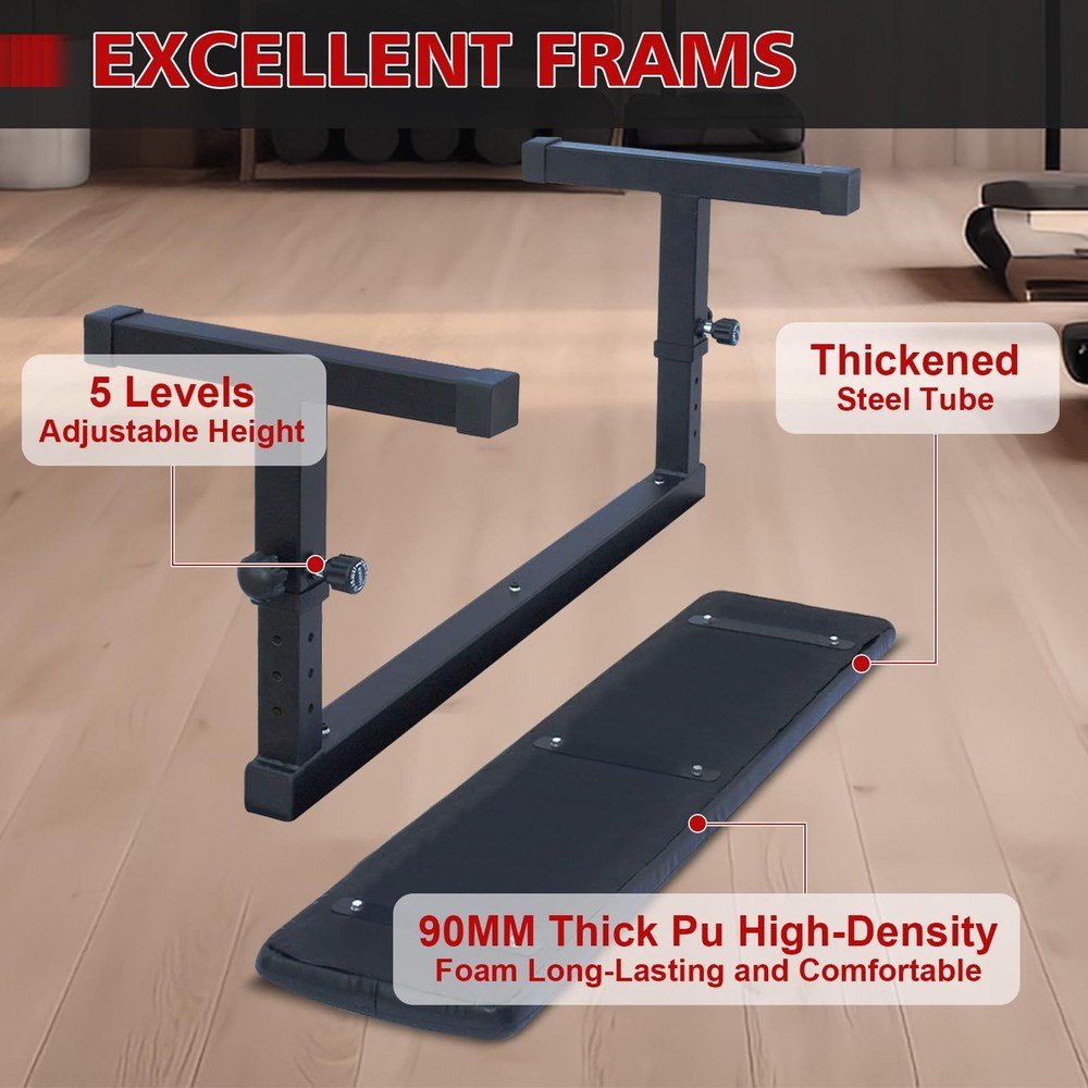 MIUDGIG Flat Weight Bench, Adjustable Height Strength Training Bench, Heavy D...