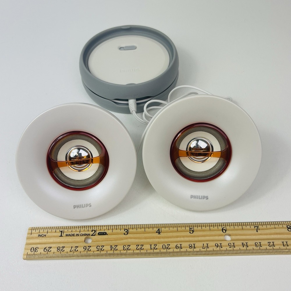 Philips SBA1500 Amplified Wired Speakers White Compact Audio Jack