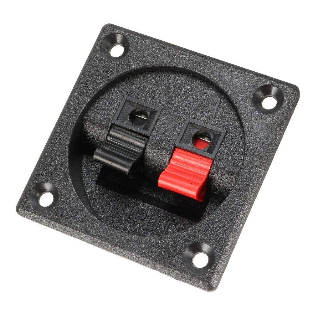 10pcs Red Black Push In Type 2 Position Square Speaker Terminal Board