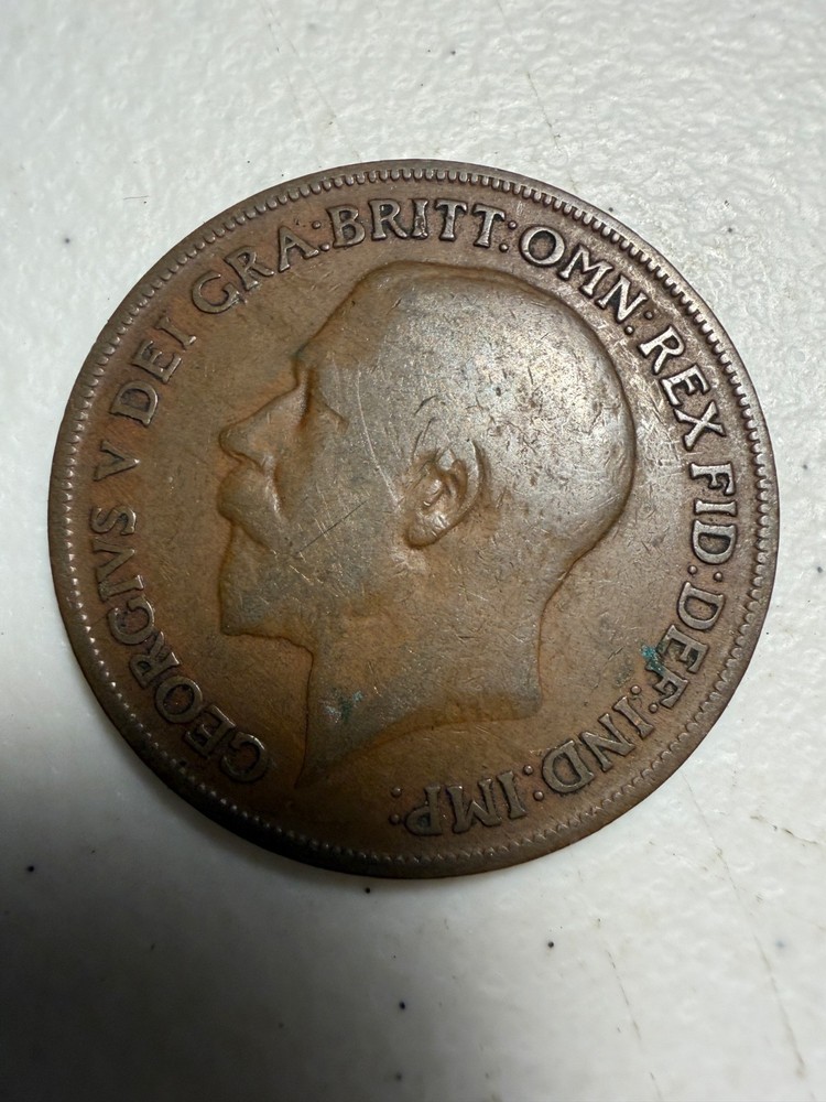 1920 England 1 penny coin