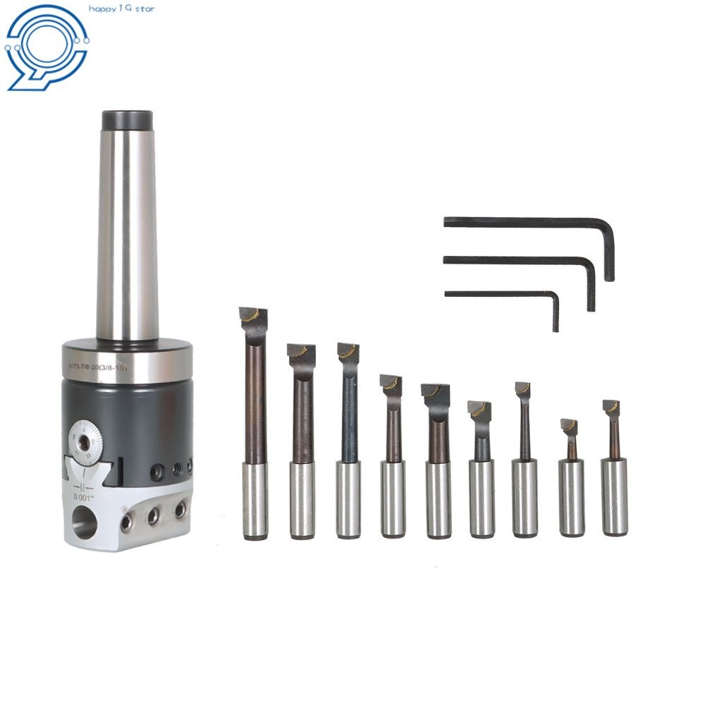 BORING TOOL SET 2" HEAD, 3MT SHANK & 1/2" BORING BAR SET