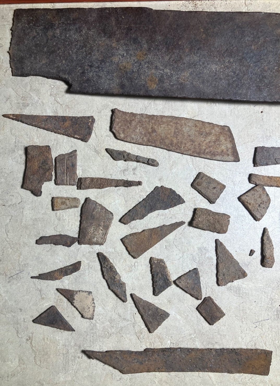 Early Apache steel point making leftovers-New Mexico detecting finds