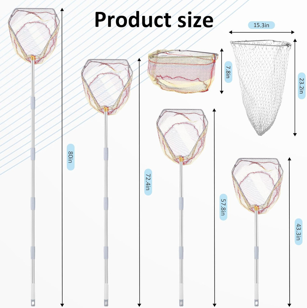 Chicken Catching Net Set – 2 Nets with Adjustable 74 Inch Pole, Lightweight B...
