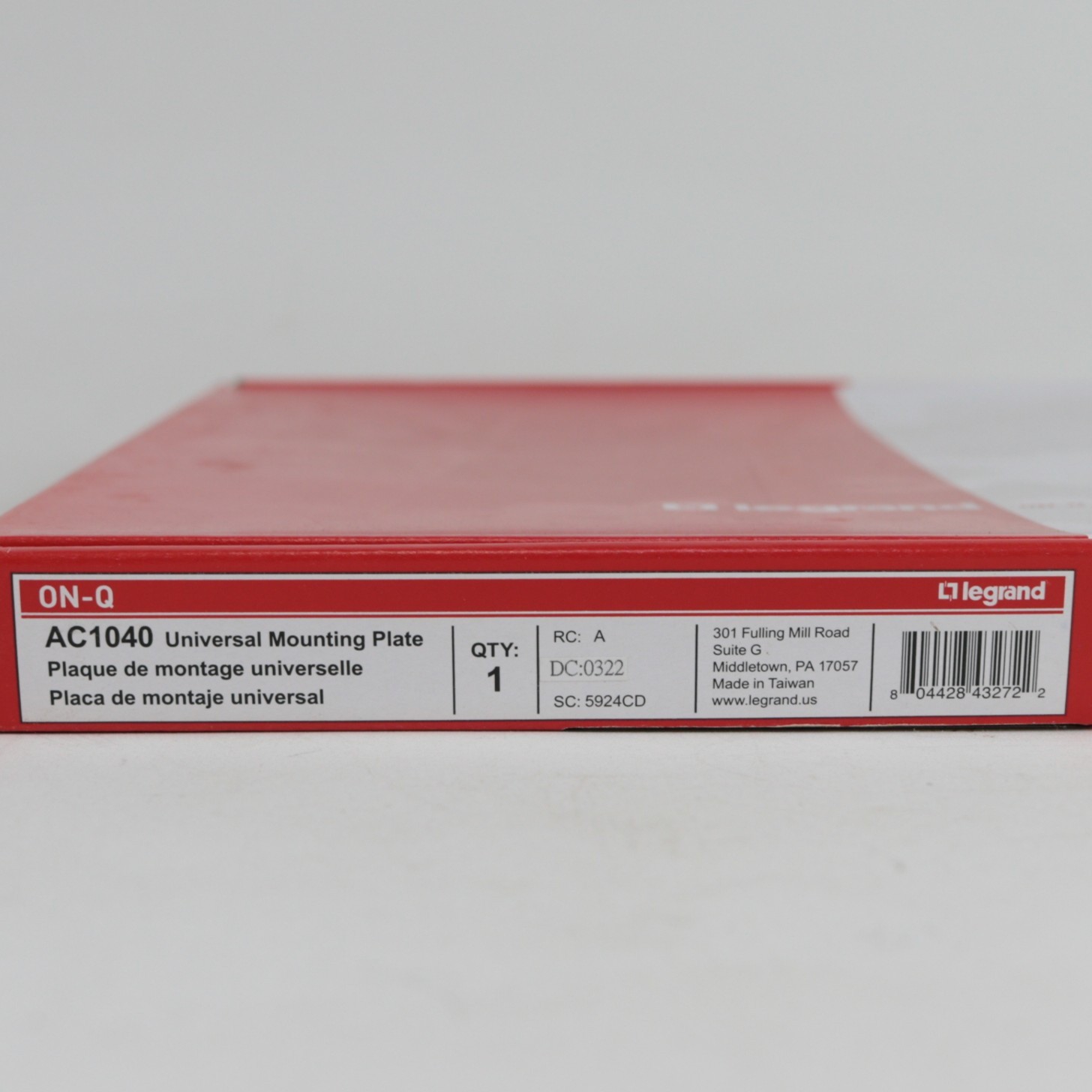 Legrand ON-Q AC1040 Universal Mounting Plate, Open Box