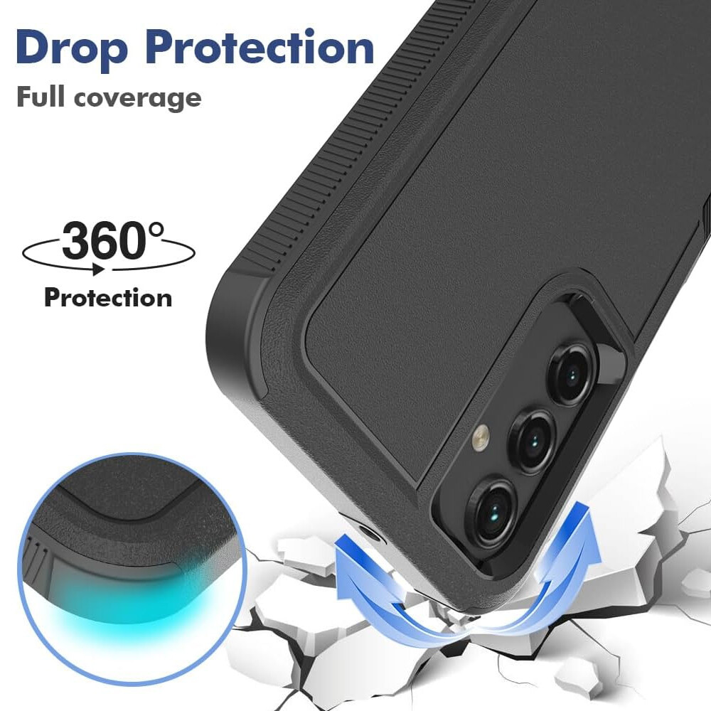 For Samsung Galaxy A16 5G Case Heavy-Duty Tough Dual Layer Cover +Tempered Glass