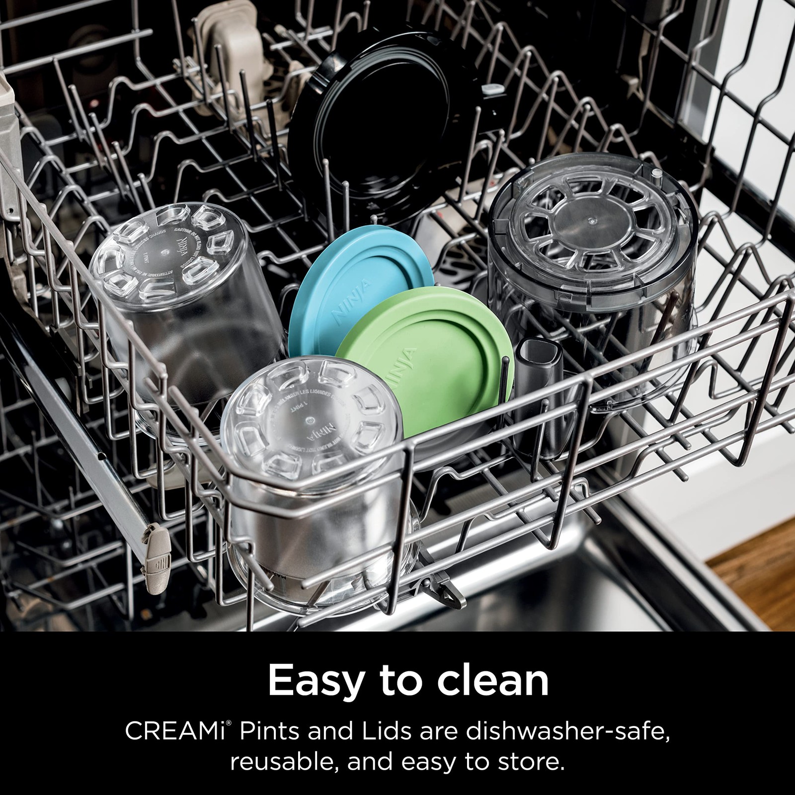 Ninja CREAMi Pints 2 Pack, Compatible with NC299AMZ & NC300s CREAMi Lime/Aqua