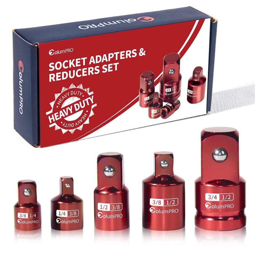 ColumPRO 5PCS Impact Socket Adapter Set, Converter & Reducer, 1/2