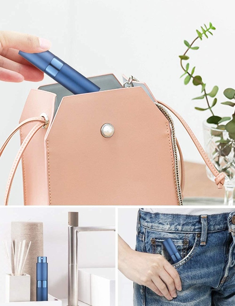 LISAPACK 8ml Travel Perfume Atomizer Spray Bottles 3Pack Portable Refillable