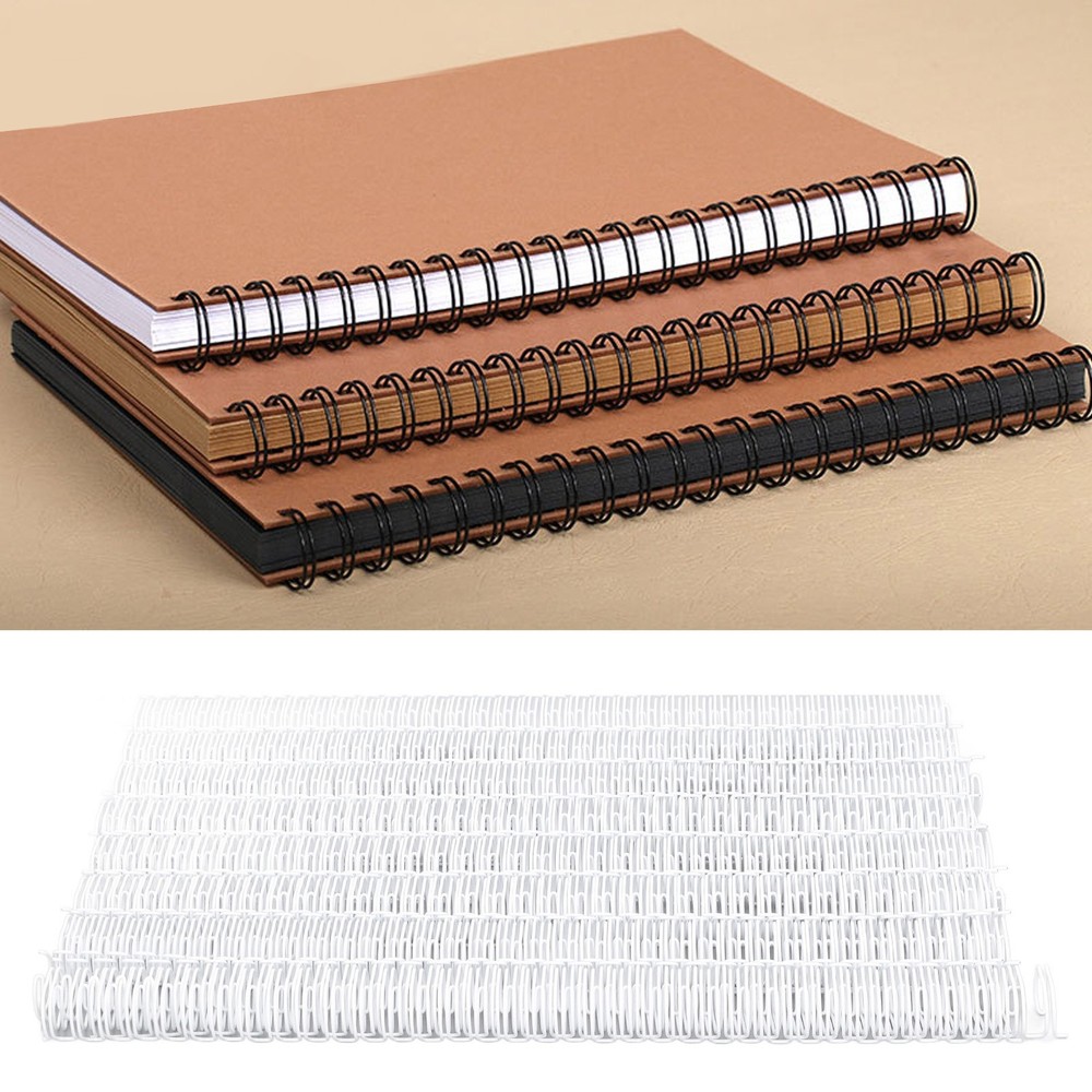 100PCS Double Loop Wire Binding Spines 9/16 Inch 120 Sheet Capacity A4 Premium
