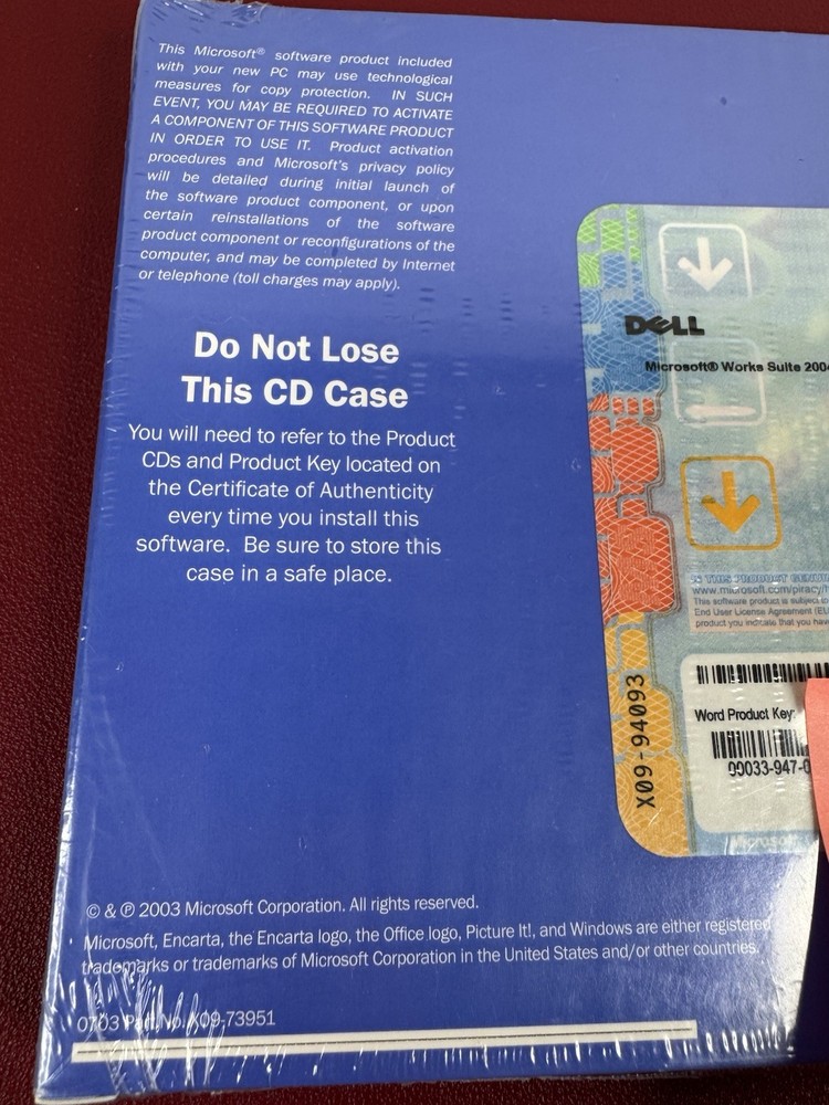FACTORY SEALED Microsoft Works Suite 2004 PC Software Disc w/ Product Key