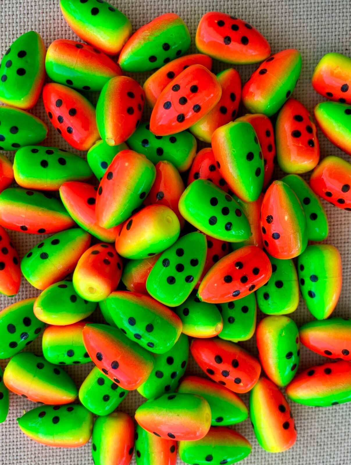 Bullet floats, pompano surf fishing, custom colors, 20 pack (16.5mm)