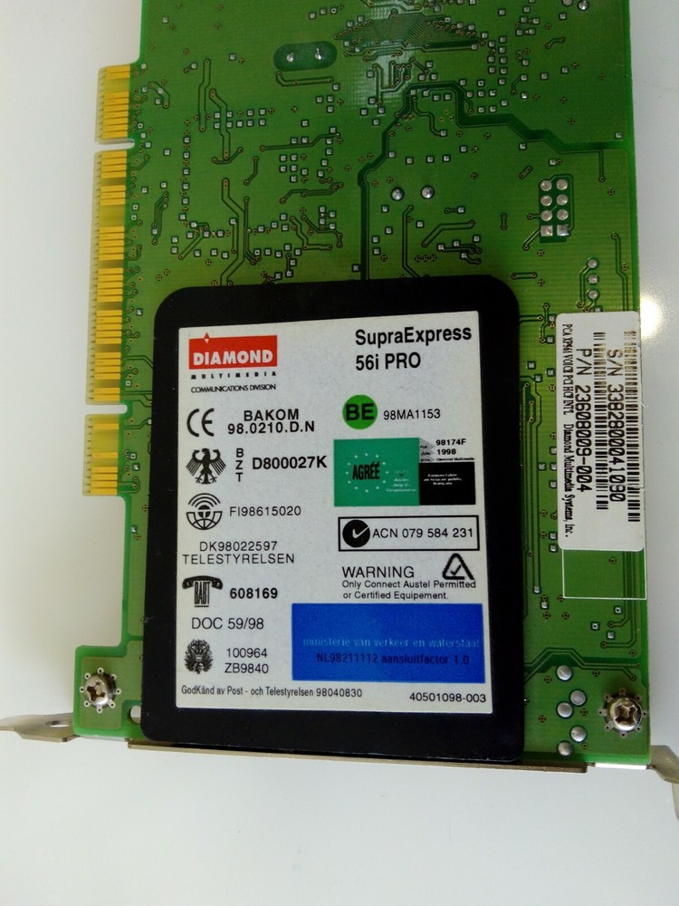 Diamond SupraExpress 56i Pro 56K Modem Card