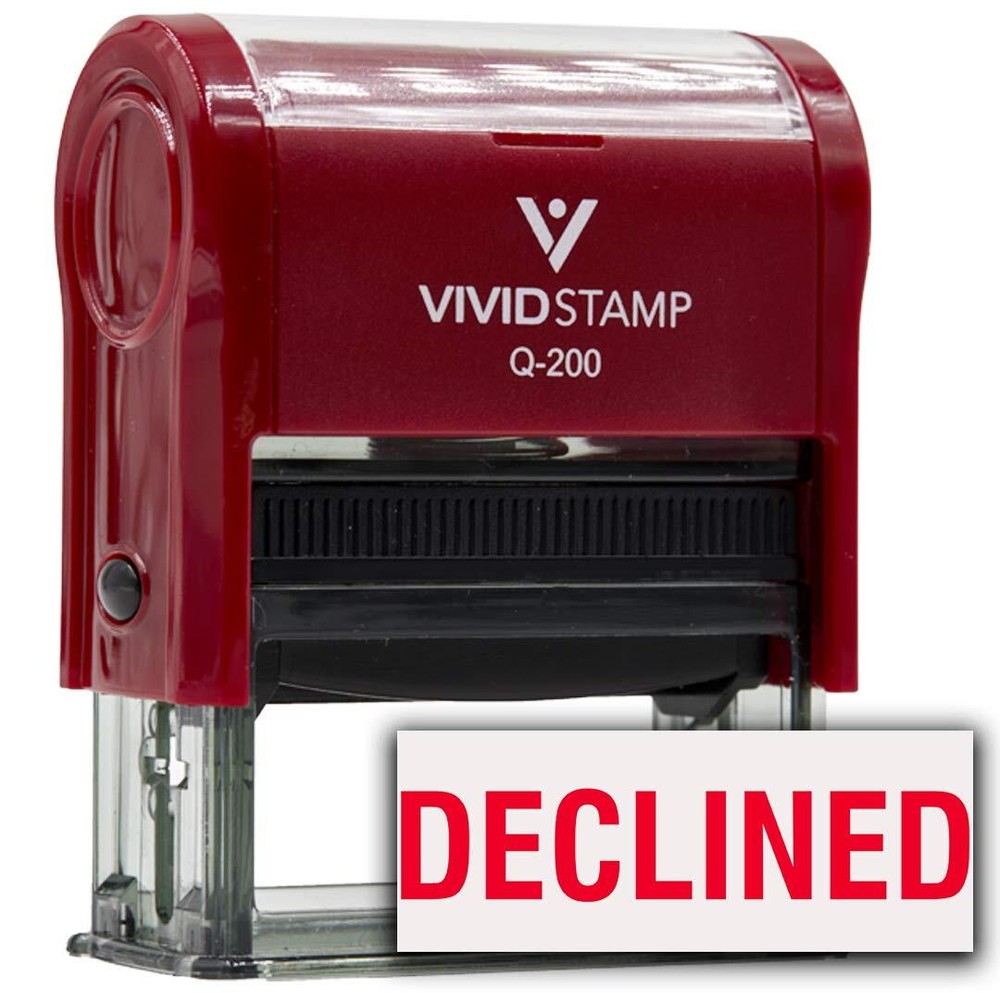 DECLINED Self Inking Rubber Stamp Red Ink - Medium