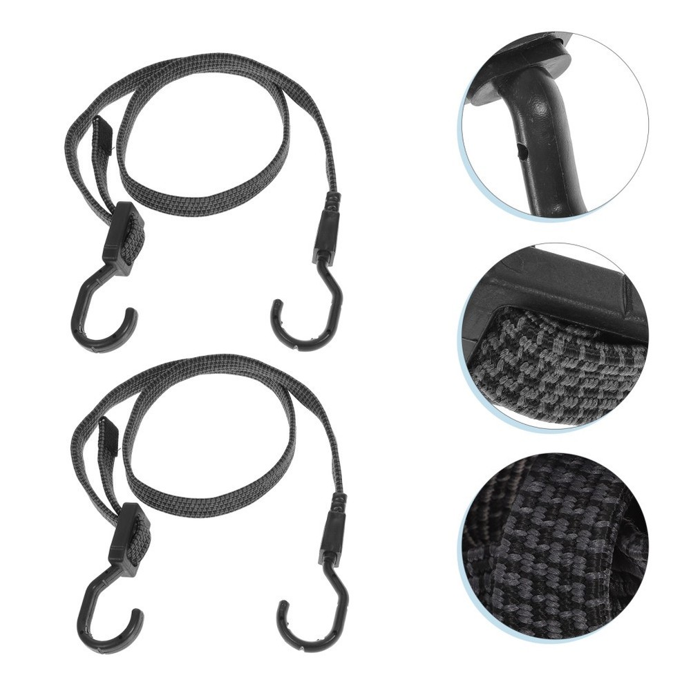 3 Pcs Heavy Duty Bungee Cords Adjustable Binding Straps With Hooks