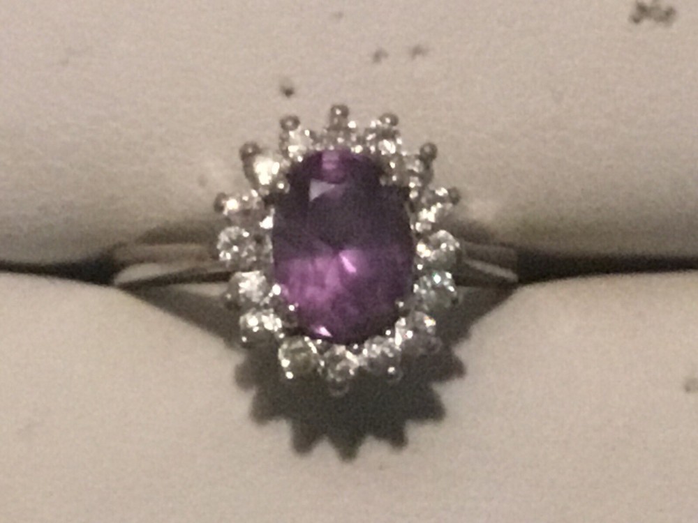 Lustrous Amethyst Gemstone 925 Sterling Silver Wedding Ring