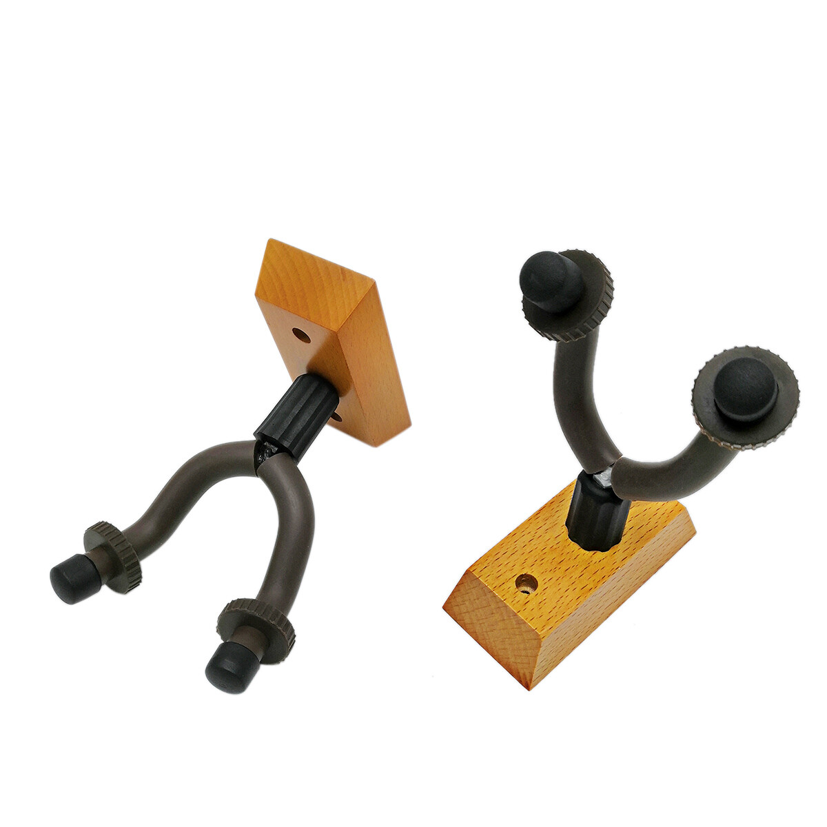 2 PCS Guitar Hangers Wall Mount Adjustable Arm Instrument Display Holder Wooden