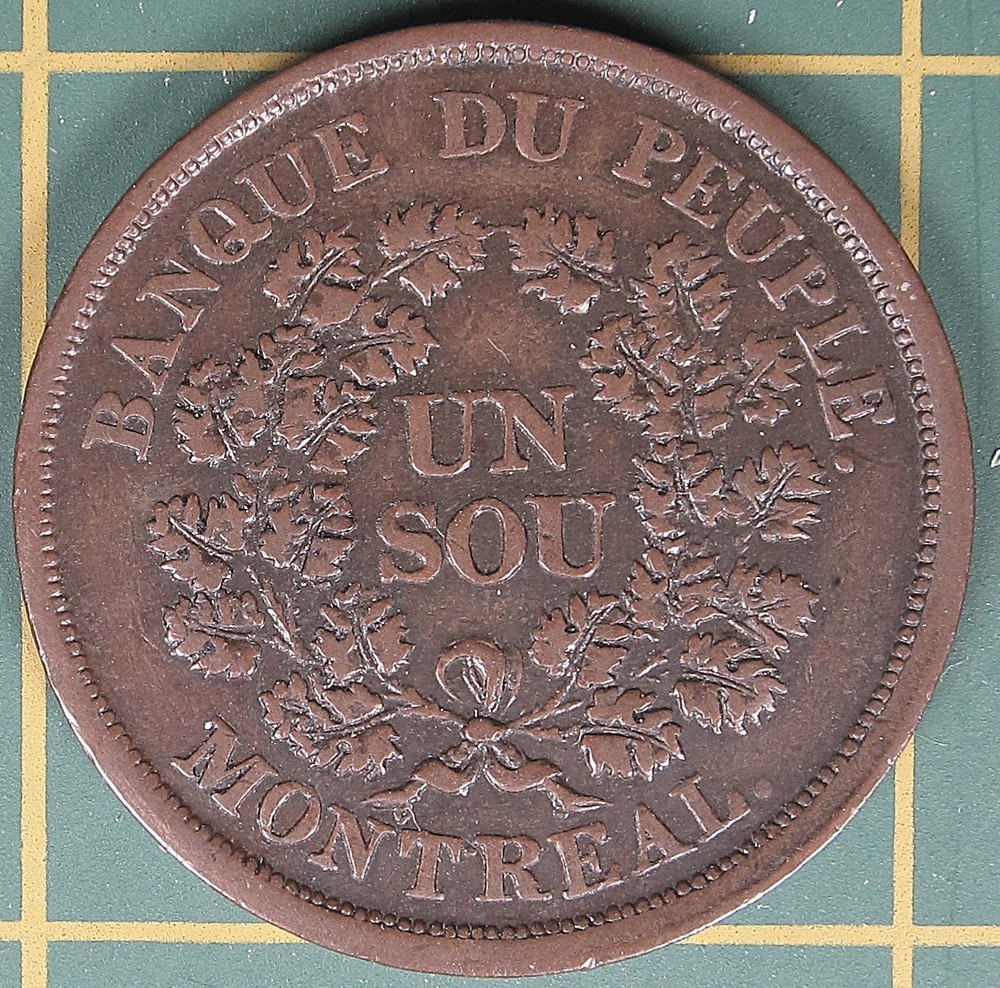 c.1838 Lower Canada Un Sou Token LC-5A3