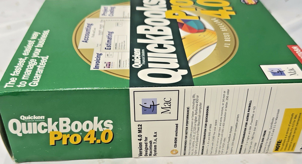 Quicken QuickBooks Pro Version 4.0 CD version for MacOS 7.x, 8.x