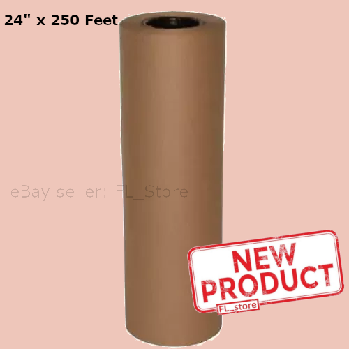 24" x 250 Feet Brown Kraft Paper Recycled Roll Packaging Shipping Wrapping NEW