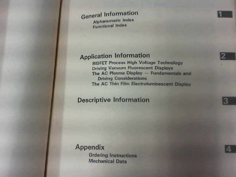 Electronics Manual Texas Instruments Display Driver Handbook 1983