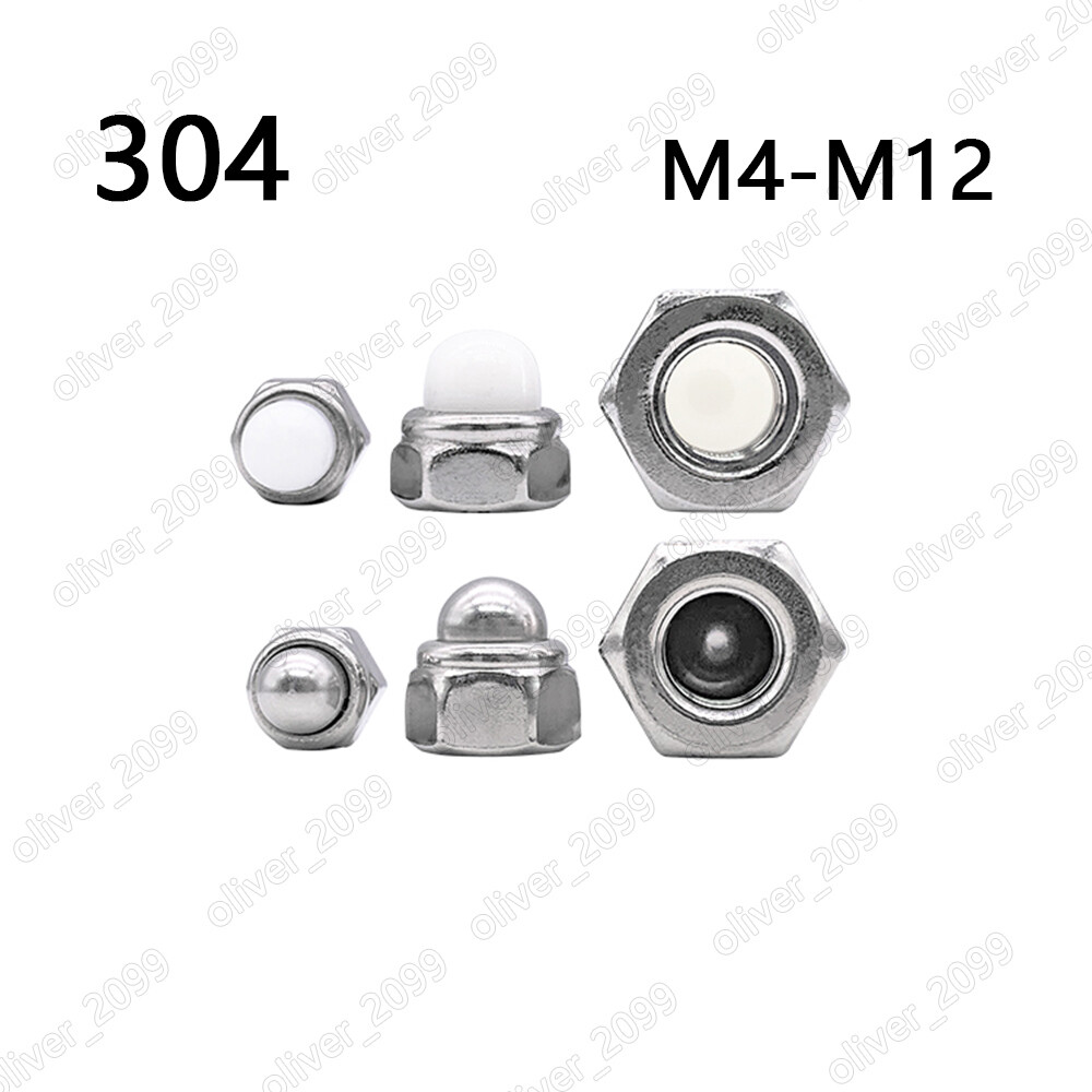 304SS Prevailing Torque Type Hexagon Domed Cap Nuts With Nonmetallic Insert