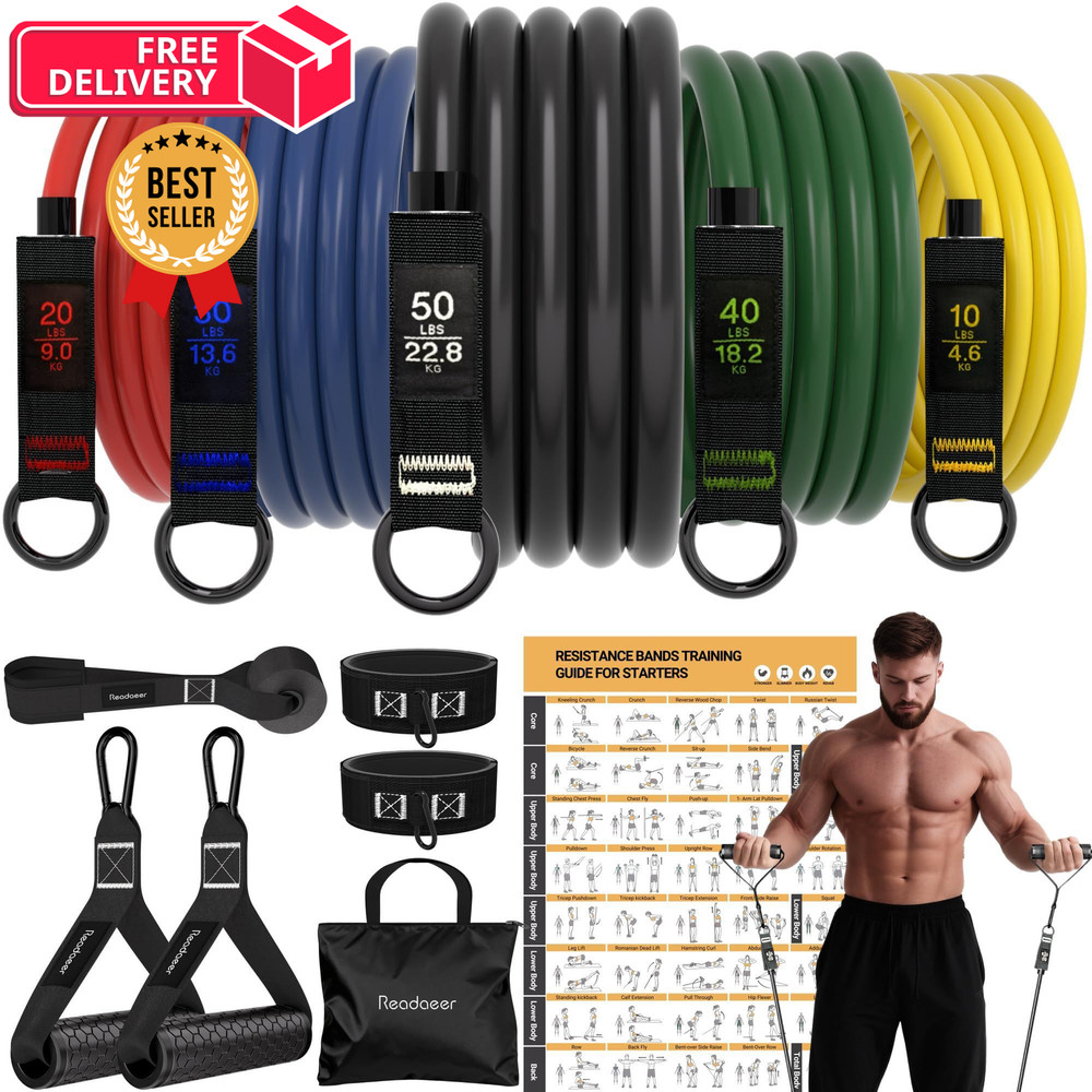 Readaeer Resistance Bands, Exercise Bands for Working Out, Work Out Colorful