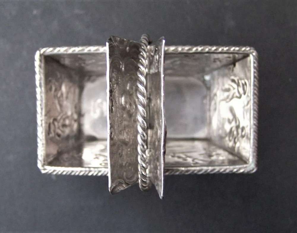 PRE-1888 SOLID SILVER HANAU MINIATURE SWING HANDLE BASKET .930 GRADE SILVER