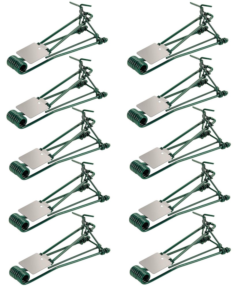 10 Pack Gopher Traps  Reusable Metal Gopher Trap, Easy Set Weather Proof Mole...