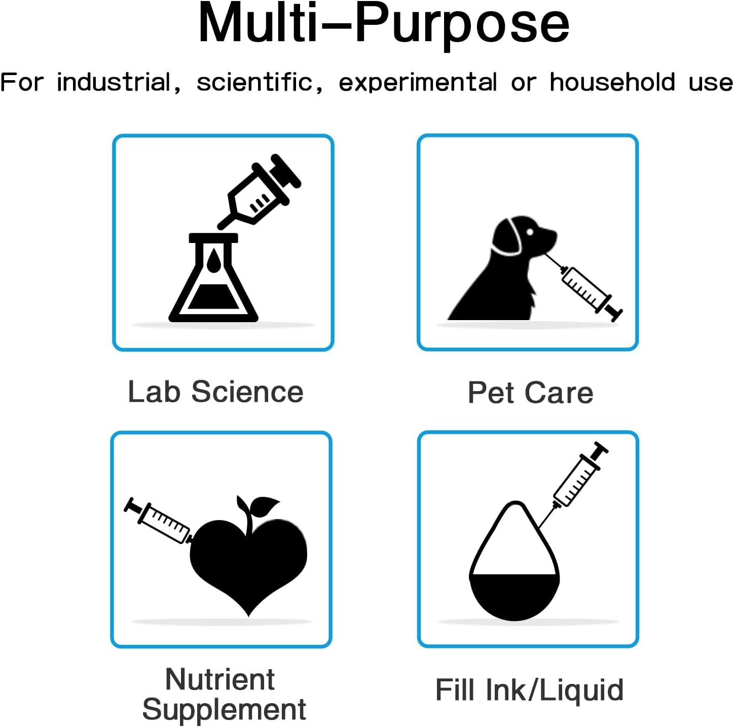 100 Pack 3ml Luer Lock Syringes with 23G 1" Needle Sterile Disposable Lab Steril