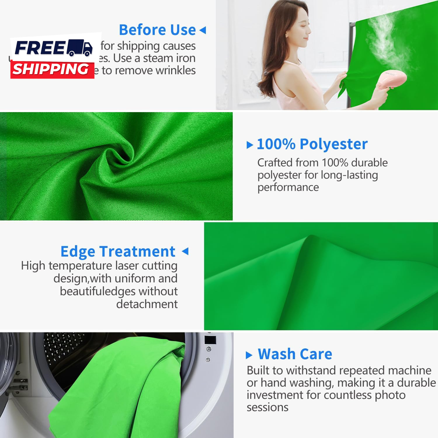 Green Screen Backdrop 5X7 Ft Photography Chroma Key Greenscreen Background Sheet