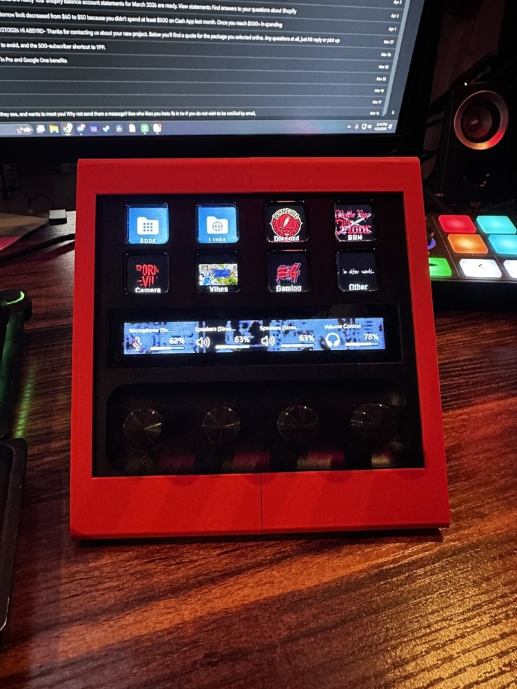 Elgato Stream Deck Plus Control Panel (RED)  STAND ONLY