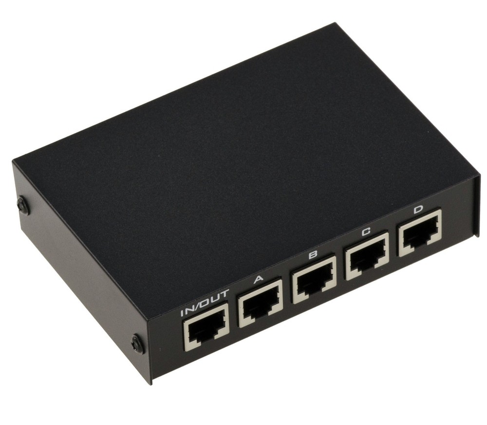 Ethernet RJ45 Splitter / LAN Switch - 4 + 1 Ports