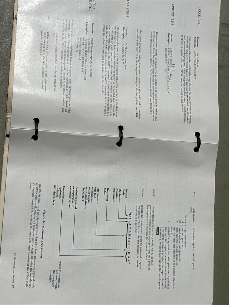 Atari 400/800 Personal Computer Basic Reference Manual USED Vintage
