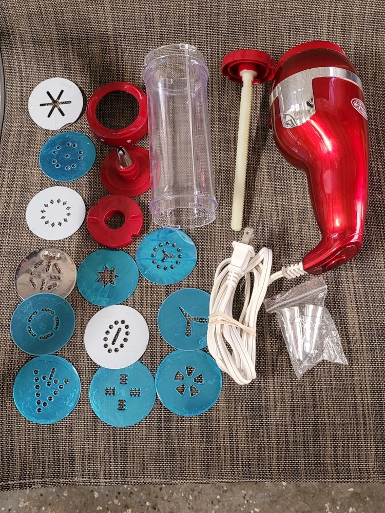 Nostalgia Electric Cookie Press RED