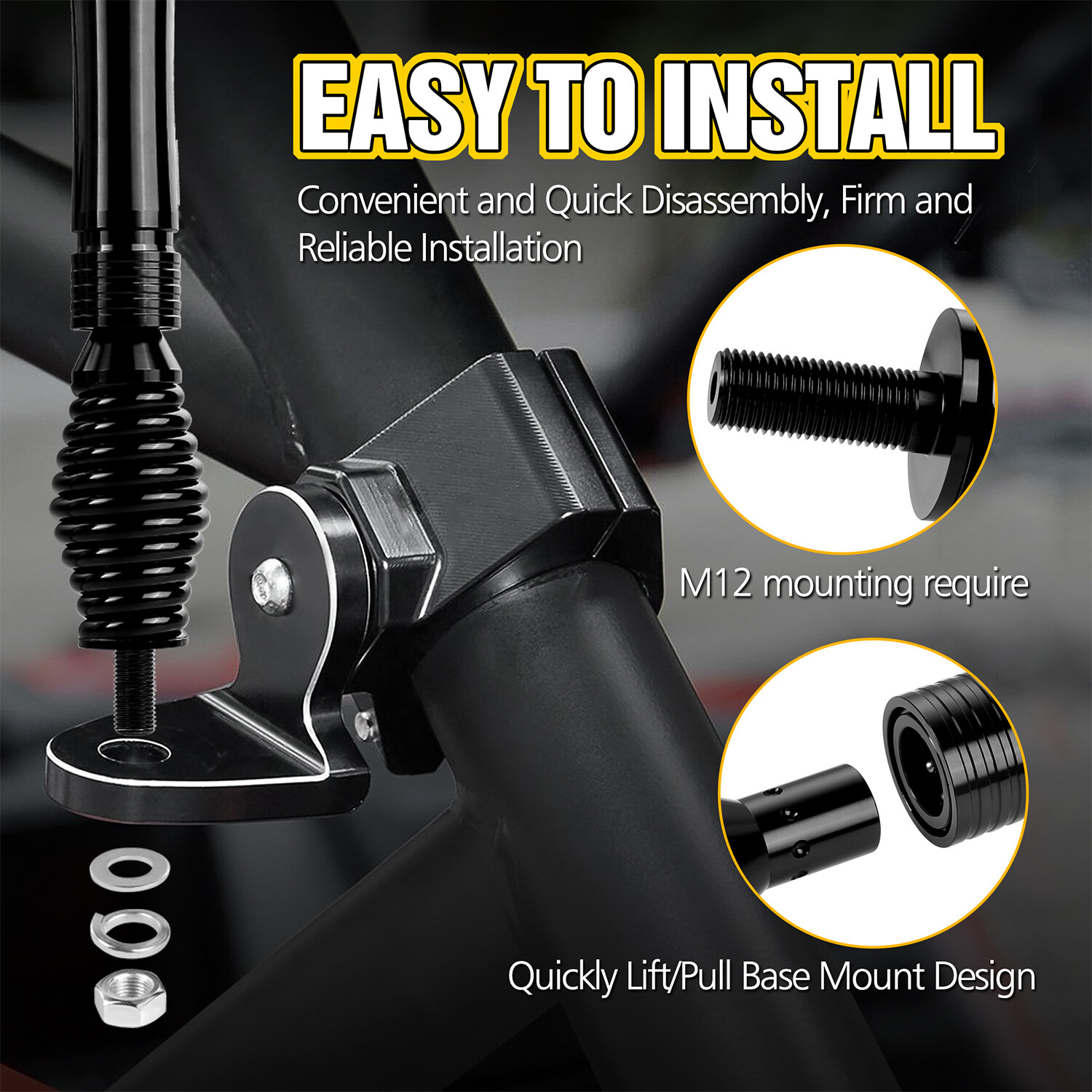 RGB LED Whip Light UTV Spring Mounting Bracket Antenna For Can-Am X3 Polaris RZR