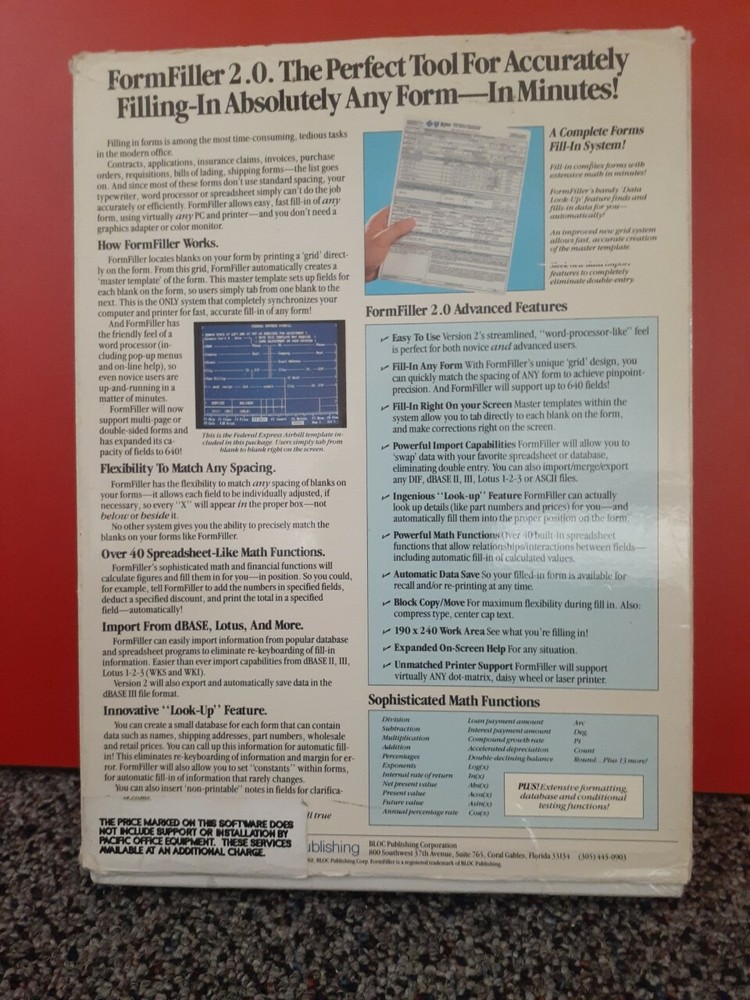 "Vintage" BlocPublishing Form Filler 2.0 (NOS)