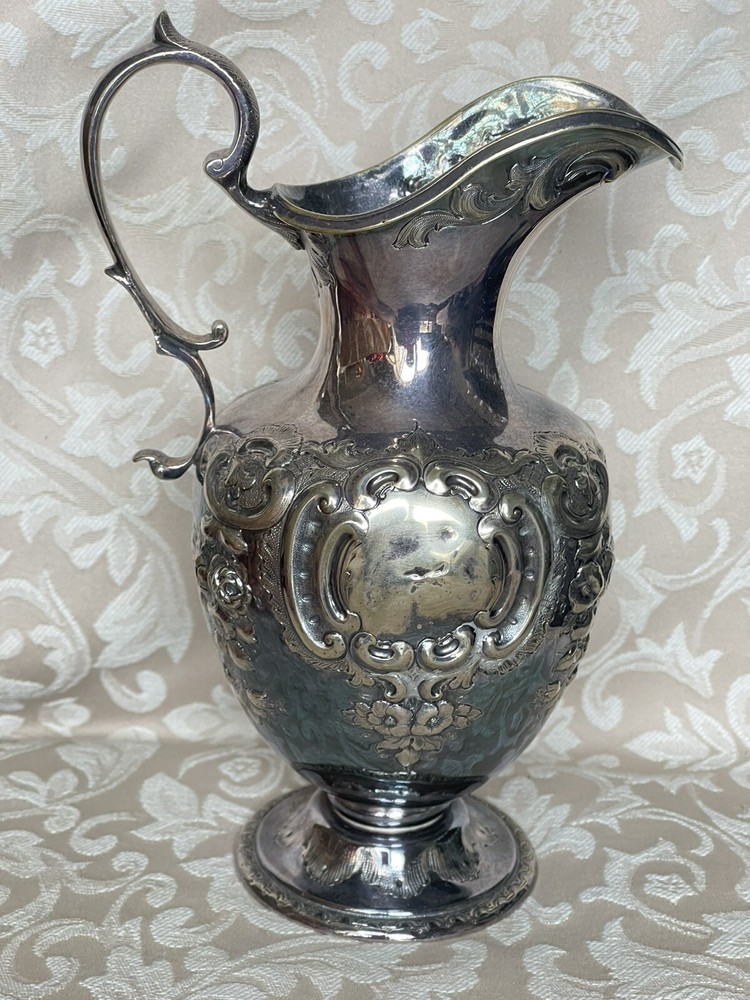Antique Martin Hall & Co Silverplated Water Pitcher /creamer