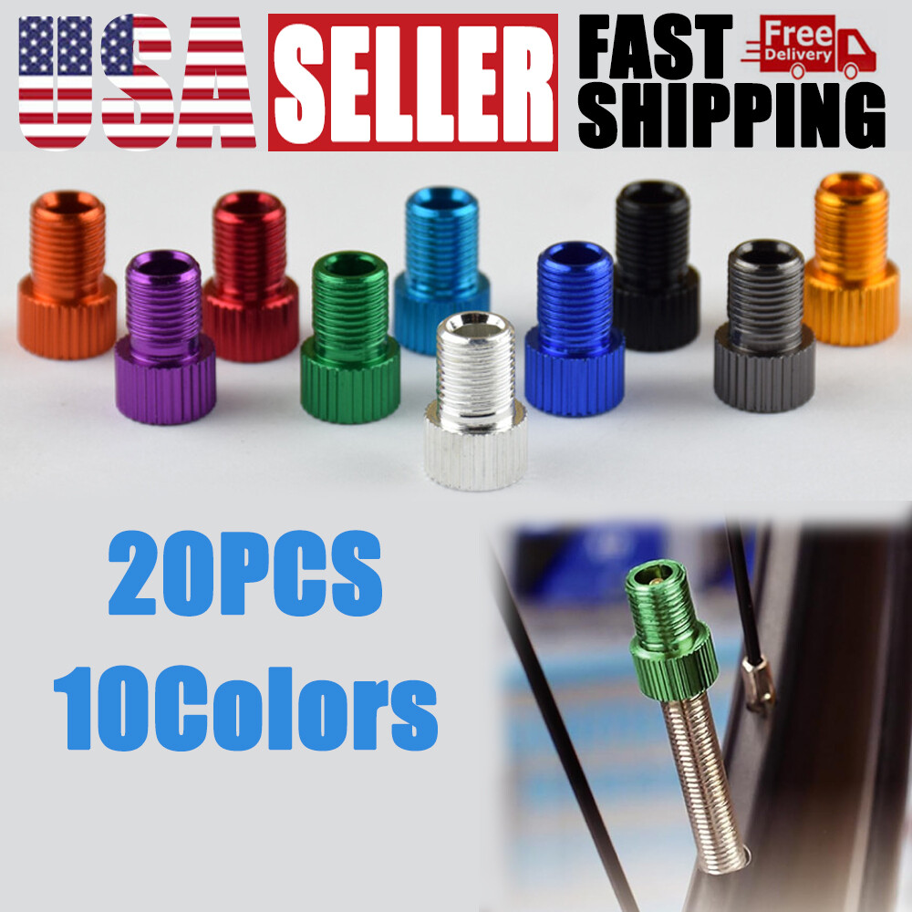 20Pcs Presta to Schrader Valve Adapter Converter for Bike Bicycle Tire Tubes