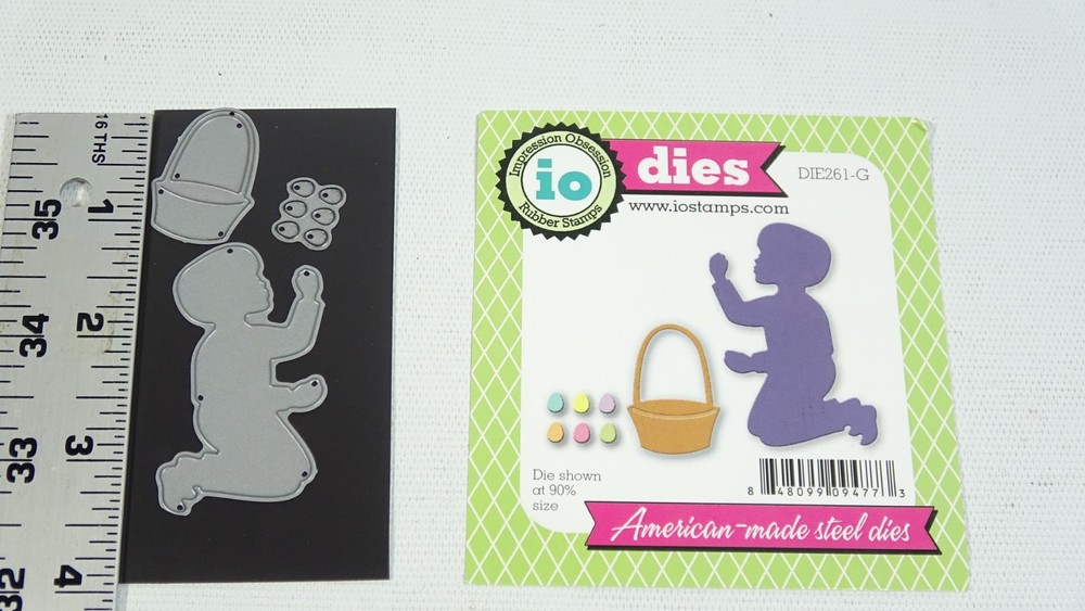 Impression Obsession io Easter Basket With Boy And Eggs DIE261-G