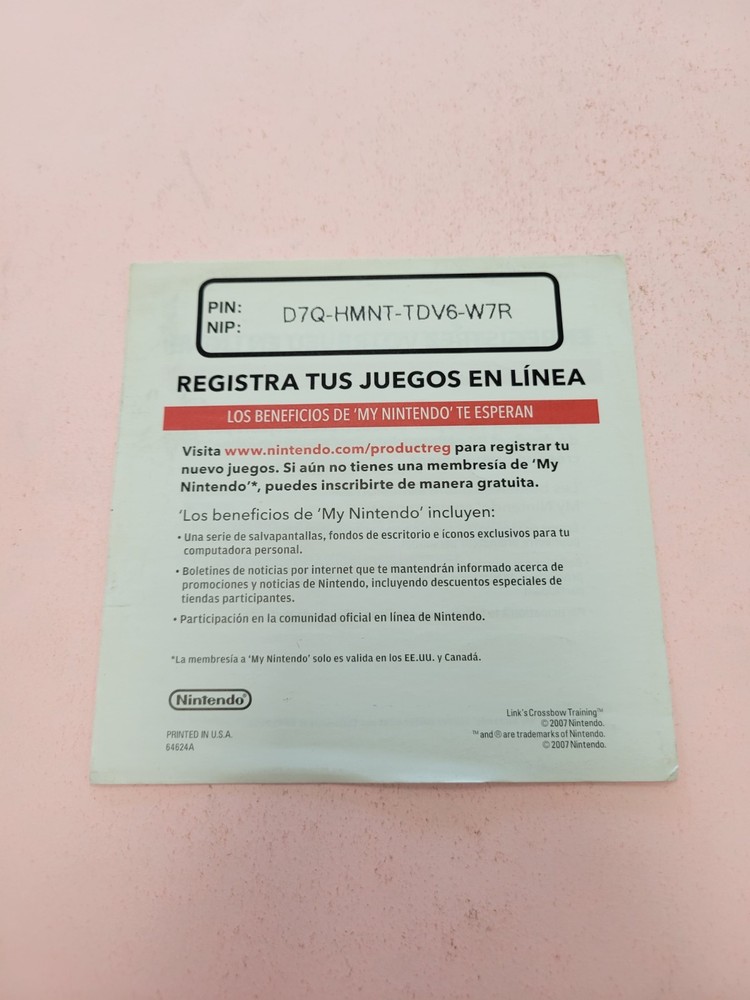 Link's Crossbow Training for Nintendo Wii Insert ONLY