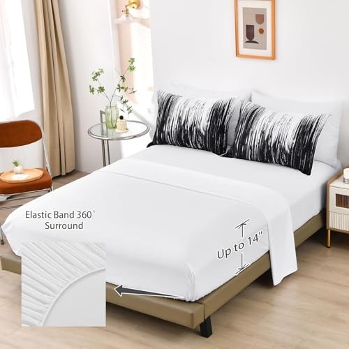 Ombre Black Comforter Set Size Gradient Boho Bedding Set for Queen Black White