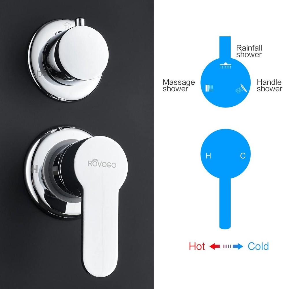 Rainfall Shower Panel Tower Faucet System Multi-Function Column Massage Body Jet