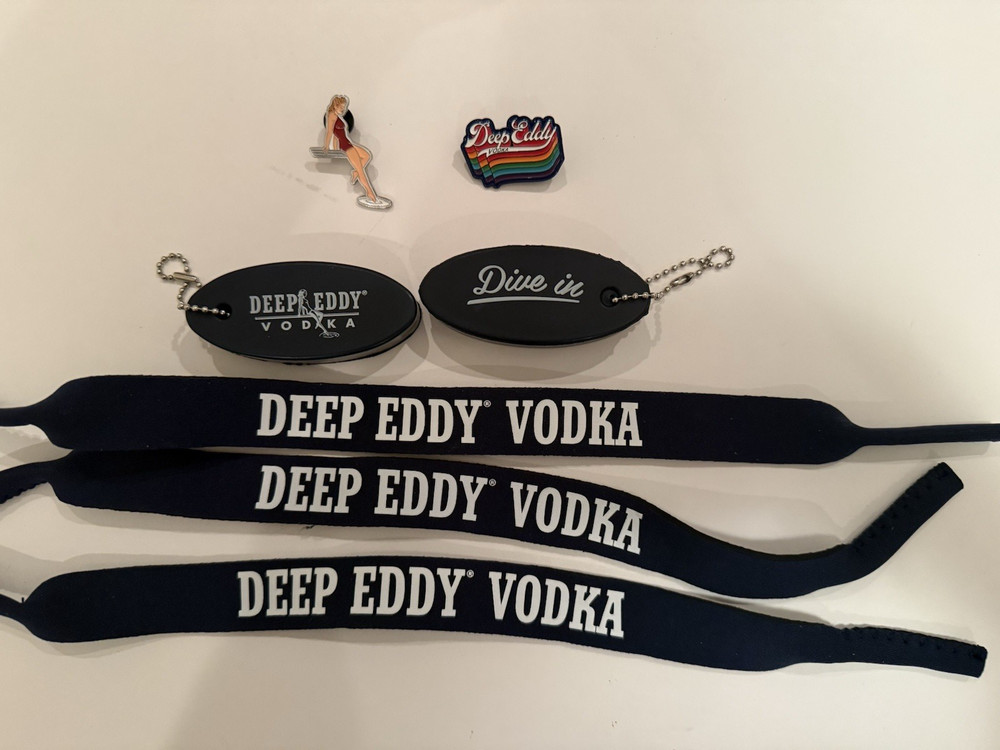 Deep Eddy Vodka - 3 Sunglass holders 2 Floating Keychains 2 Pins