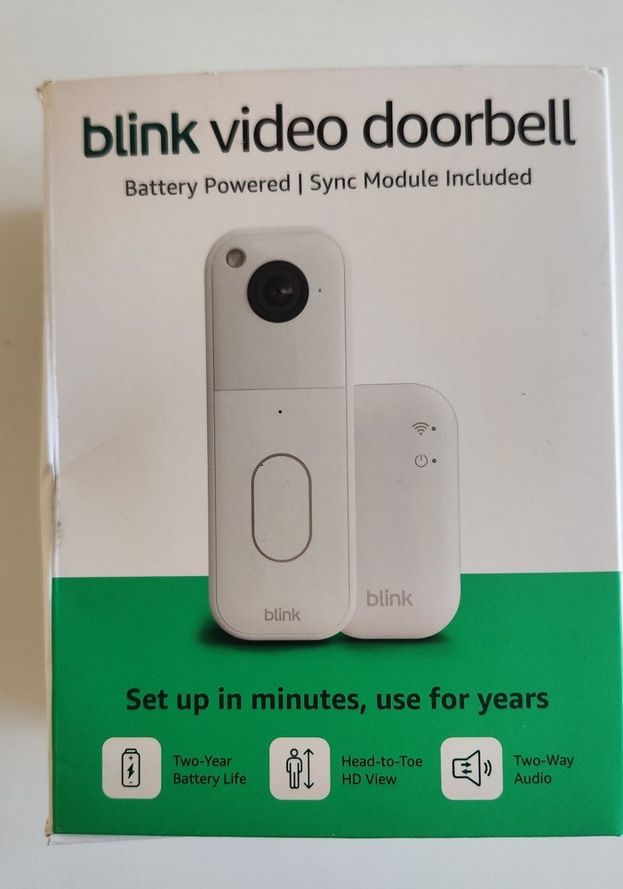 Blink Video Doorbell White Sync Module Battery Powered Video Security System