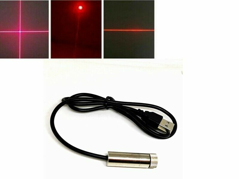 Adjustable 638nm 100mw  Dot/Line/Cross  Red Laser Module with USB Interface 1240