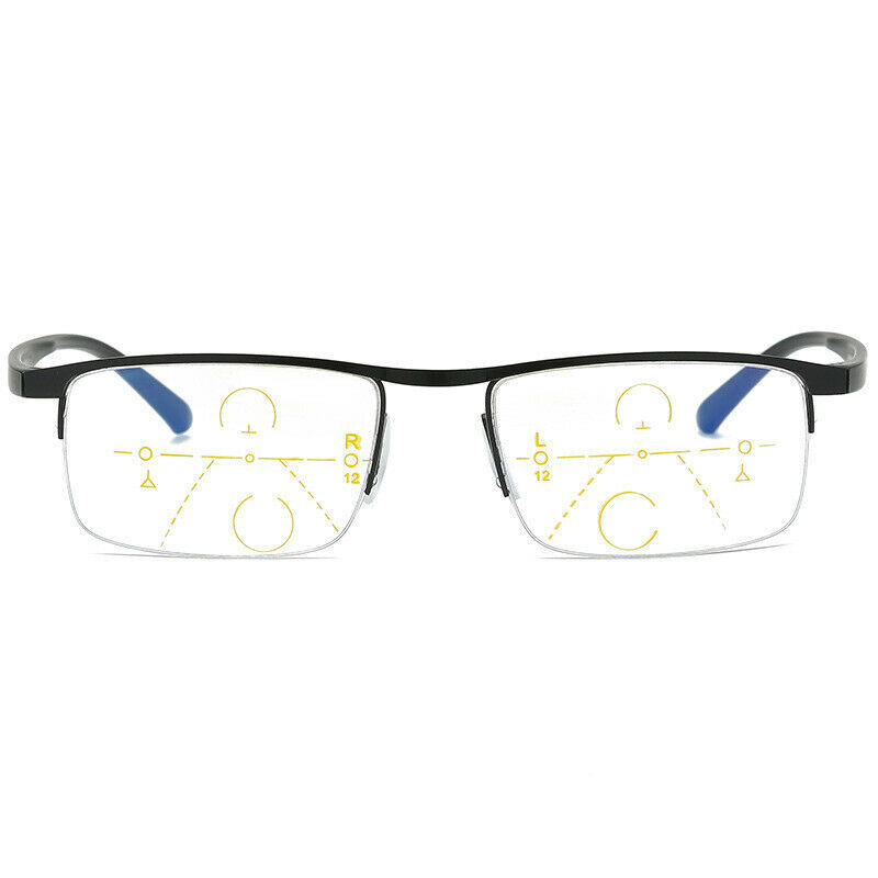 Progressive Reading Glasses Blue Light Blocking Smart Zoom Multi Focus +1.0-4.00