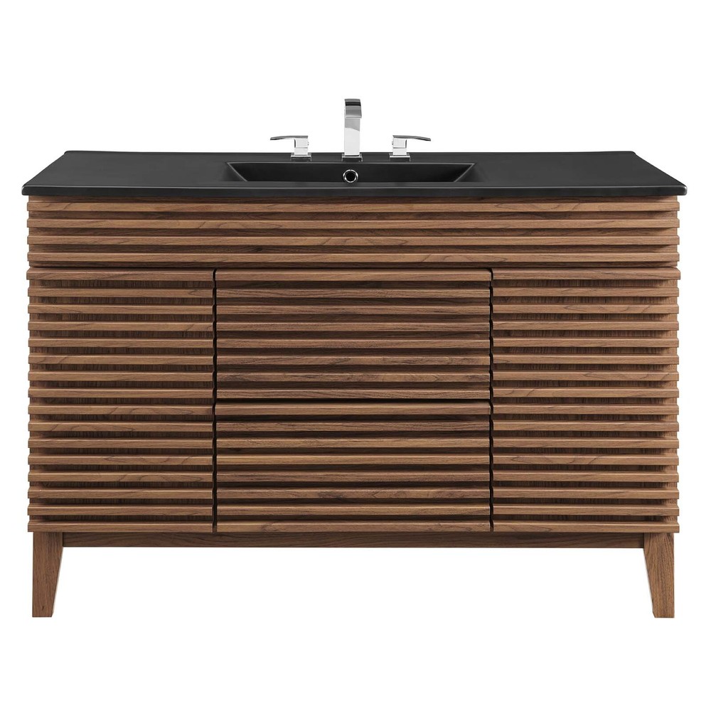 Modway Render 48" Single Bathroom Vanity in Walnut Black