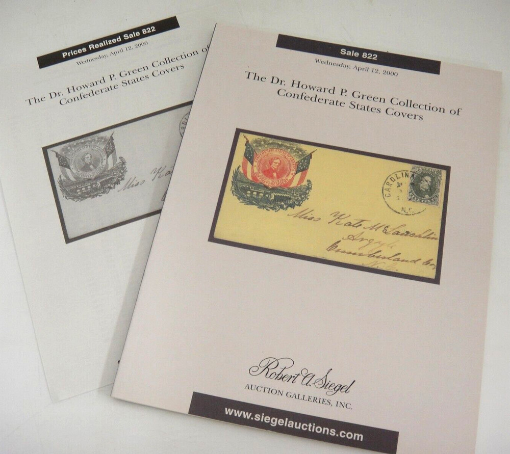 Siegel Auction Catalog 2000 w Prices Green Collection Confederate Covers