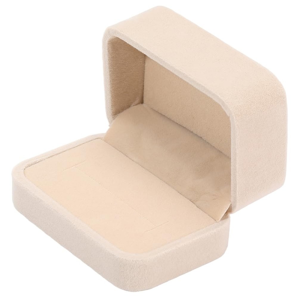 Beebeecraft 2Pcs Velvet Couple Ring Boxes 2x3x1.6 Inch Small Rectangle Classi...